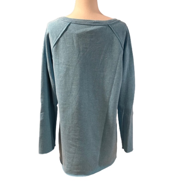 CALVIN KLEIN PERFORMANCE Sweatshirt Tunic Fleece Athleisure Aqua Medium - Picture 2 of 6
